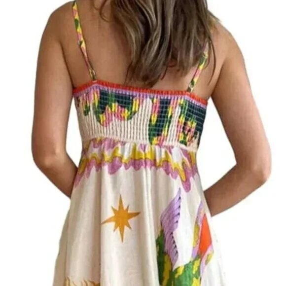 Multicolored Street Graffiti Cami Maxi Dress - Picture 2 of 4